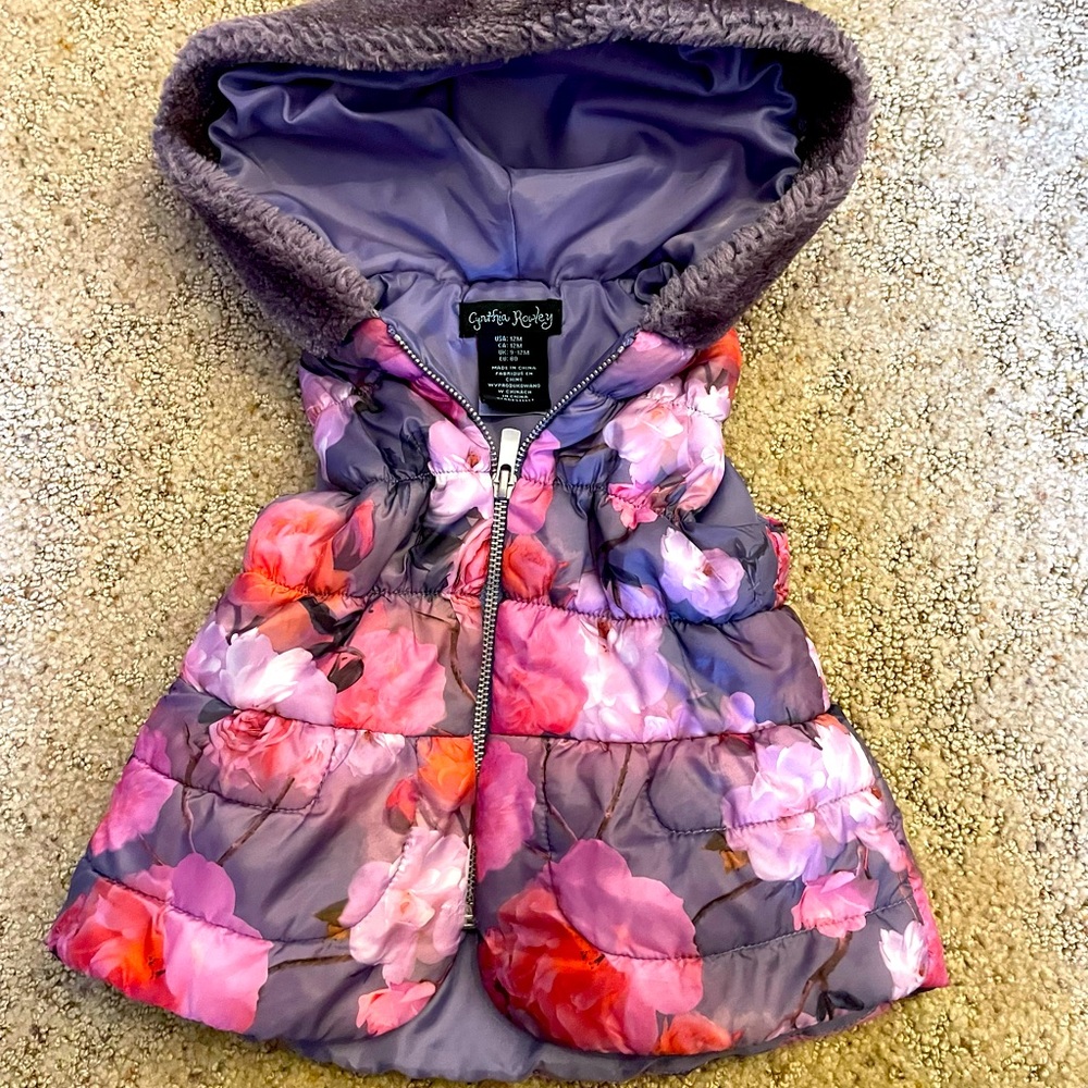 Cynthia Rowley 12 month floral down vest
